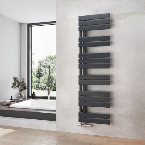 Heilmetz Radiador de baño Antracita Calentador Secatoallas 400 x 1385 mm Radiador de Baño Calentador de Toallas