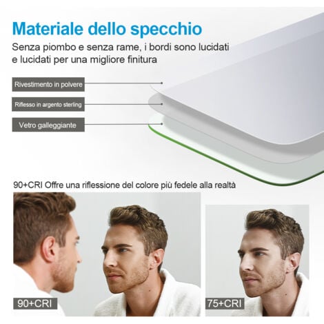 Heilmetz Specchio da Parete 120x37cm Specchio Figura Intera Vetro Antideflagrante Struttura in Metallo Nero