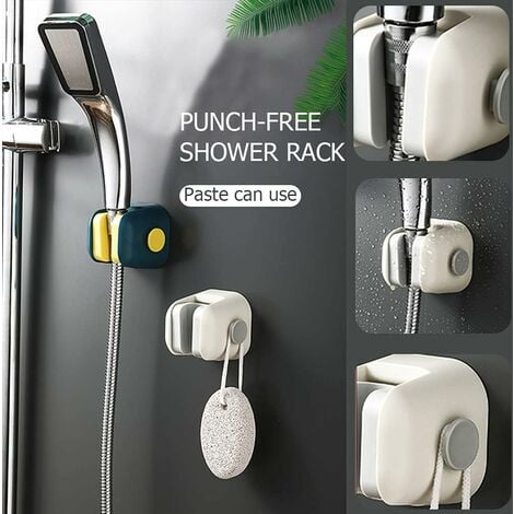 Support de support de pommeau de douche à main réglable, adaptateur de  pommeau de douche adhésif 3M en plastique pour salle de bain, étanche, fixé  au