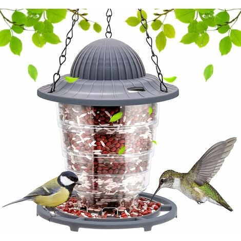 Mangeoire à oiseaux suspendue pliable Mangeoire à oiseaux portable  d'extérieur (gris)