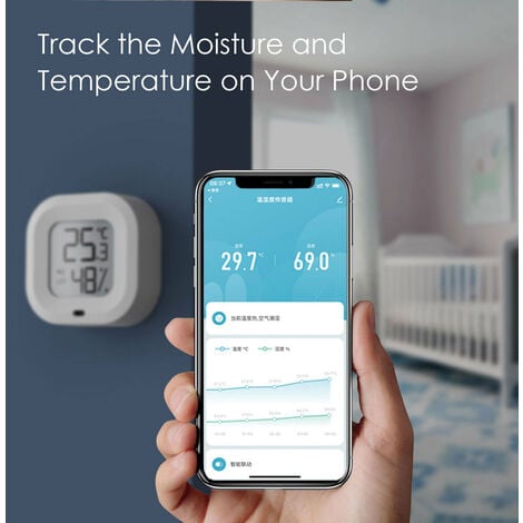 Thermomètre hygromètre de salle Bluetooth, mini thermomètre de pièce,  capteur de surveillance de la température pour Ios Android