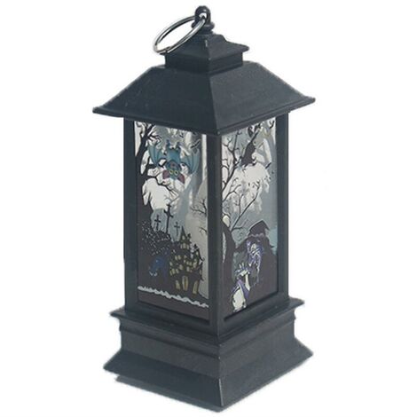 One Piece Flameless Candle Light Festival Décoration Lampe de table Lampe décorative Lanterne sans flamme Décoration Fenêtre de la maison Porte d'entrée (Sorcière) -5  13cm