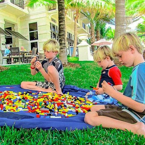 Sac de Rangement pour Jouets, Sac de Rangement et Sac de Tapis de Jeu Sac à  Cordon pour Jouet à Nettoyage Rapide pour Enfants Portables pour Lego