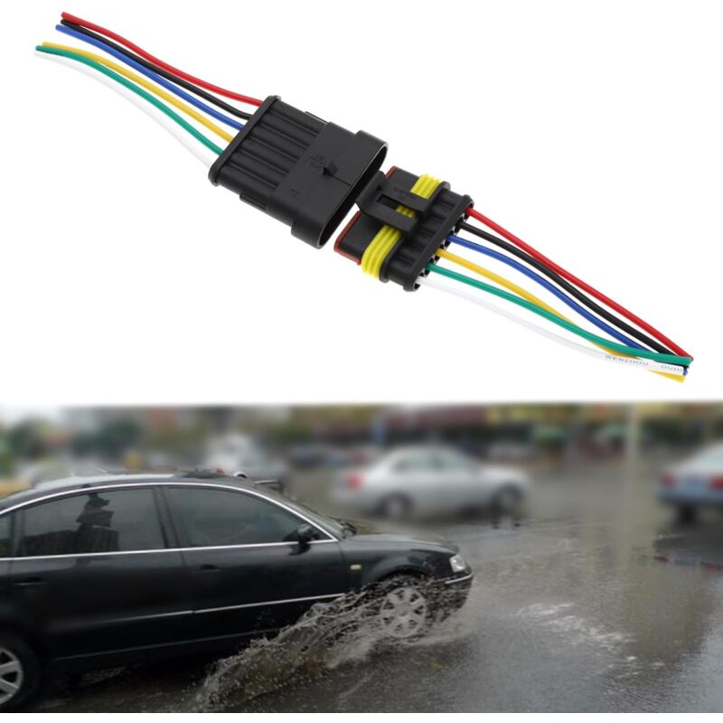 Lot De Connecteurs étanches 2 à 6 Broches Pour Voiture - Avec Bornes Thermorétractables, Pour Faisceau électrique
