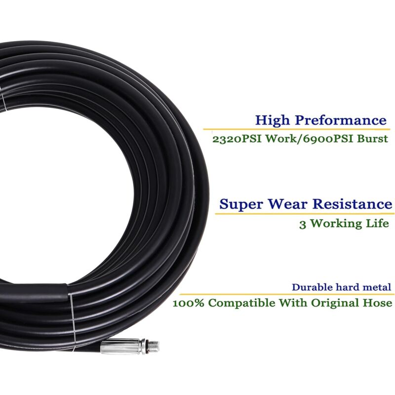 Tuyau Haute Pression 20 Mètres 5800 PSI – Compatible Kärcher K2 à K7, Lavor, Bosch – Kit Complet Avec Buses, Adaptateurs Et Gants