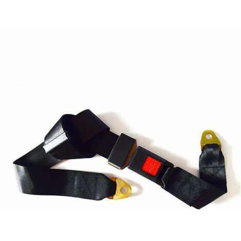 Lot de 2 ceintures de sécurité universelles réglables 2 points de harnais de sécurité réglables ceinture de sécurité simple double - noir