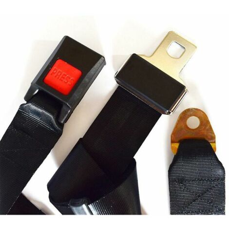 Lot de 2 ceintures de sécurité universelles réglables 2 points de harnais de sécurité réglables ceinture de sécurité simple double - noir