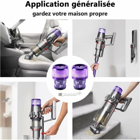 Dyson V11 Absolute Extra Pro, 2 Pack Filtres pour V11 Torque Drive Animal, V15 Detect sans fil Aspirateur SV14 SV17 SV22 Hepa Filtre de Remplacement Lavable Remplace  DY-970013-0
