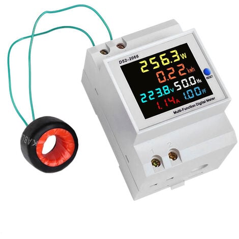 Indicateur de consommation électrique D52-2066 compteur électrique phase  ménage smart watt-heure mètre rail de guidage type 220V tension courant