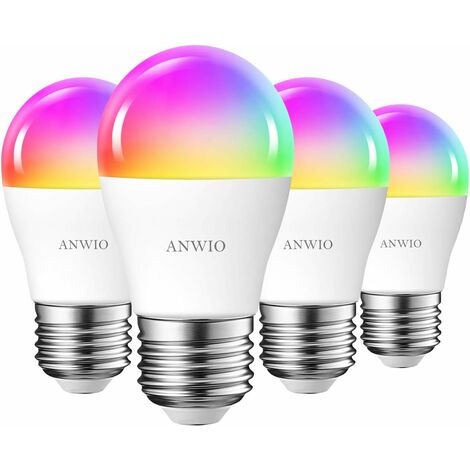 Lot de 2 Ampoules LED RGB Intelligente E27 Wifi Smart Bulb