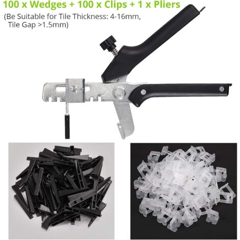 Kit De Nivellement De Carrelage 50 Pièces - Entretoises Réutilisables, Clips Rouges, Pour Sol Et Mur, Clé Incluse