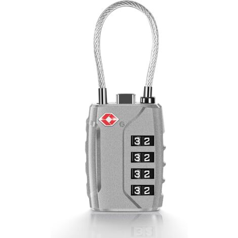 Lot De 4 Cadenas à Code 3 Chiffres Pour Valise - Petit Cadenas Avec Câble Métallique, Idéal Pour Sacs De Voyage Et Bagages