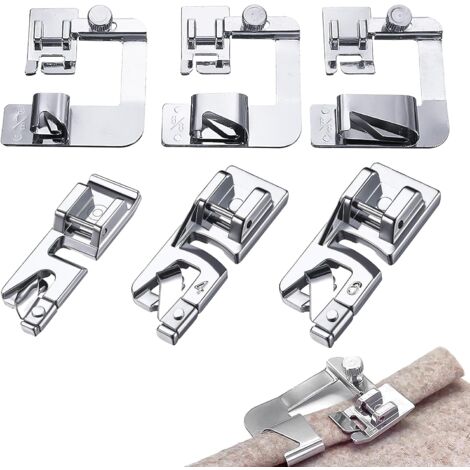 Pied Ourlet Industriel 3cm, Pour Machine à Coudre Professionnelle, Pied-de-biche Incurvé Pour Ourlet Roulé Parfait, Pour Machine à Coudre à Aiguille