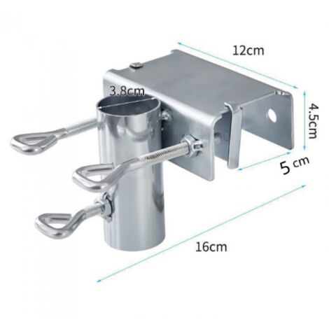 Clip Fixation Parasol Pour Balcon, Terrasse - Support Métal Pour Garde-corps 0-7 Cm - Gain De Place - 2