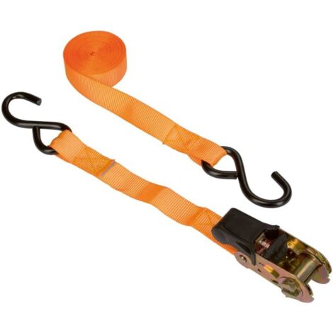 4 Sangues D'arrimage 3m - 2.5cm - Charge 250kg - Polyester Renforcé - Avec Tendeur à Cliquet