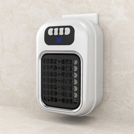 Petit Radiateur Mural électrique 600W Avec Télécommande - Chauffage Céramique PTC - Pour Salle De Bain, Chambre, Camping-car - Affichage LED