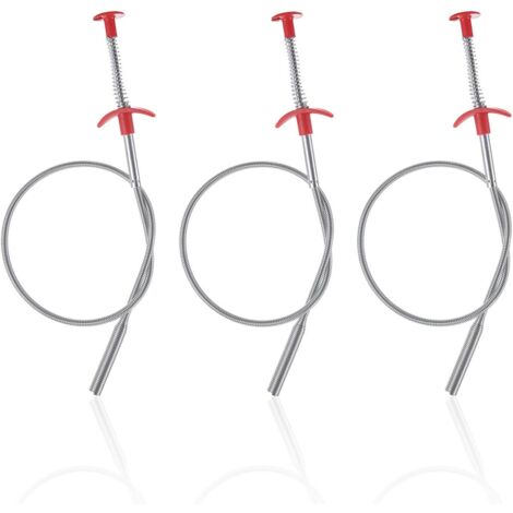 Kit 2 Furets Déboucheurs Flexibles 90 Cm Et 200 Cm - Griffes à 4 Mâchoires, Pour Canalisations Cuisine Et Salle De Bain - 3