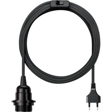 Suspension Luminaire E27 Avec Câble Réglable 150cm - Style Vintage Doré | Compatible Abat-Jour
