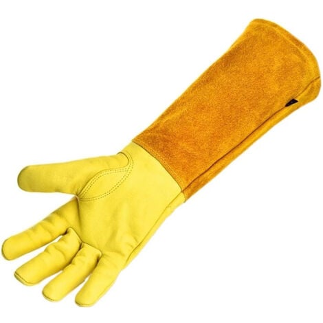 Gants de jardinage résistants aux coupures et aux épines - Paire de Gants de Jardinage - Protection Cuir - Gants de Jardinage pour les épines et Ronces et Gants de Travail. jardiner,travaux ménagers,(