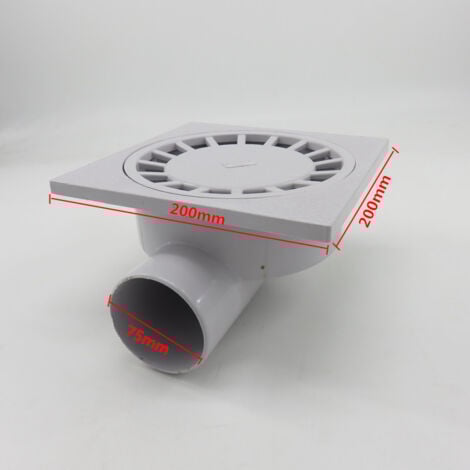 Par 200mm X 200mm Sortie 75mm Siphon de Sol Salle de Bains Salle Humide Douche Plastique Pvc1pcs-blanc