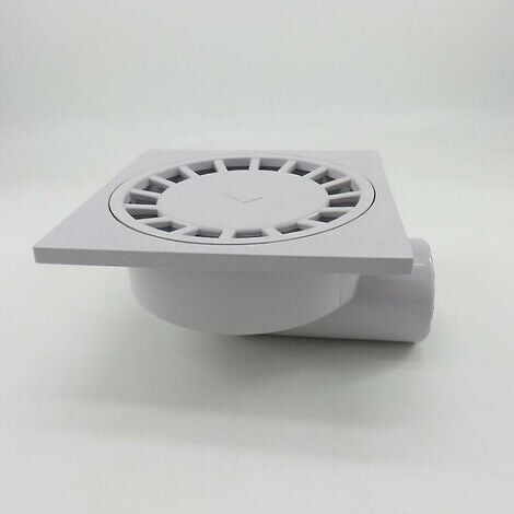 Par 200mm X 200mm Sortie 75mm Siphon de Sol Salle de Bains Salle Humide Douche Plastique Pvc1pcs-blanc