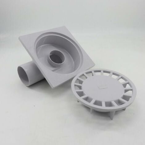Par 200mm X 200mm Sortie 75mm Siphon de Sol Salle de Bains Salle Humide Douche Plastique Pvc1pcs-blanc