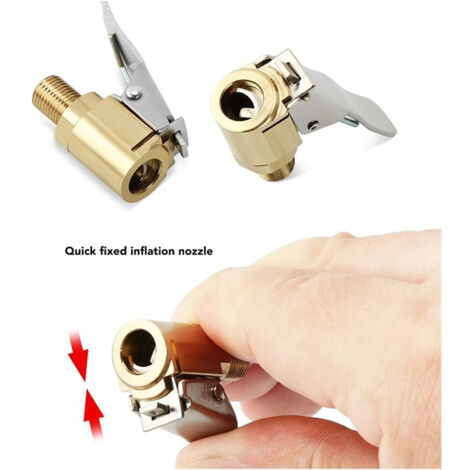 Embout Gonflage Pneu Voiture - Adaptateur Valve Avec Clip - Pour Compresseur, Voiture, Moto, Vélo