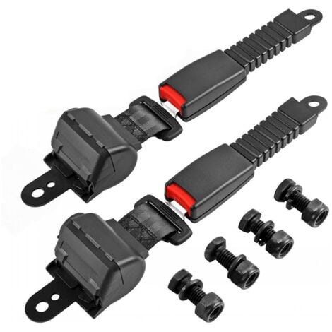 Universal rétractable Voiturette Ceintures de sécurité Kit, 2 Points Siège Ceinture de sécurité Kit de Suspension pour Go Kart/Club de Golf Panier (120cm, Set of 2)