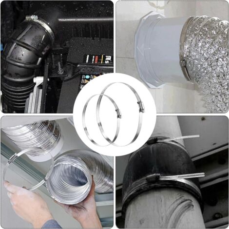 Réducteur De Conduits Ventilation Ø80-150mm - ABS Avec Colliers Inox - Pour Tuyaux Ronds