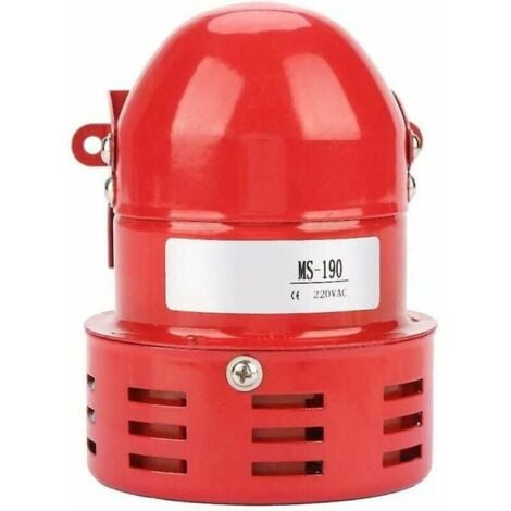 Sirène Alarme 220V Puissant à Exterieure, Sirene Alarme 120dB,Rouge Moteur Conduit Sirène Métal Corne Industrie Bateau Alarme