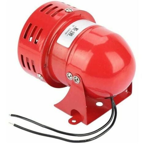 Sirène Alarme 220V Puissant à Exterieure, Sirene Alarme 120dB,Rouge Moteur Conduit Sirène Métal Corne Industrie Bateau Alarme