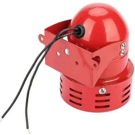 Sirène Alarme 220V Puissant à Exterieure, Sirene Alarme 120dB,Rouge Moteur Conduit Sirène Métal Corne Industrie Bateau Alarme