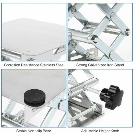 Élévateur à Flacon En Inox Pour Laboratoire - Hauteur Réglable 100-200 Mm - Support Pour Bécher