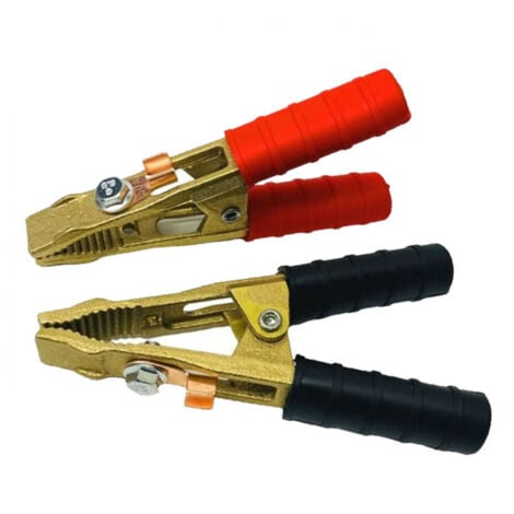 Kit 2 pinces pro(+ et -) en laiton de batterie ou de demarrage 250B,Pinces de demarrageou de batterie