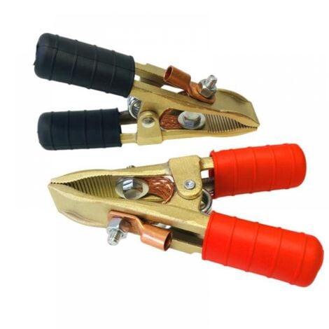 Kit 2 pinces pro(+ et -) en laiton de batterie ou de demarrage 250B,Pinces de demarrageou de batterie