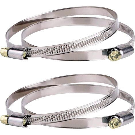 2 Colliers De Serrage Inox Pour Gaines 150mm - Plage 150-180mm | Largeur 9mm | Ventilation VMC