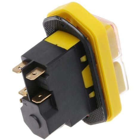 Interrupteur à Bouton-Poussoir 1PC KJD17B Interrupteur de Bouton 22 0V-240V 16A 5 Switch Power Tool -Pin