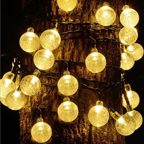 Keeda Guirlande Lumineuse à Piles Avec 50 Boules De Cristal Pour Maison, Jardin, Décorations De Noël, éclairage Intérieur Blanc Chaud 5 M