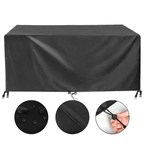 HSFFBHFBH Funda Muebles Exterior 123x61x74cm(LxWxH) Negro 420D Oxford Grande Para Muebles De Patio Cubierta Para Banco Para Exteriores Resistente Al