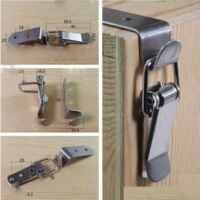 4 Stück Kippriegel, Hebelriegel, Federriegel, Kippriegel aus Edelstahl für Werkzeugkasten, Hebelschloss, Schublade, Werkzeugkasten, Schrank, Box