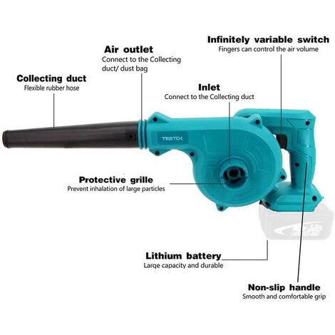 Soffiatore a Batteria per foglie 48V 5Ah + Aspiratore 2 in 1 senza fili  giardino prato