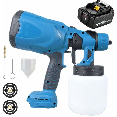 Sistema di verniciatura a spruzzo cordless, pistola a spruzzo, spruzzatore  per recinzione da giardino,Compatibile con la batteria Makita, con secchio  di vernice staccabile da 1000 ml, compatibile con