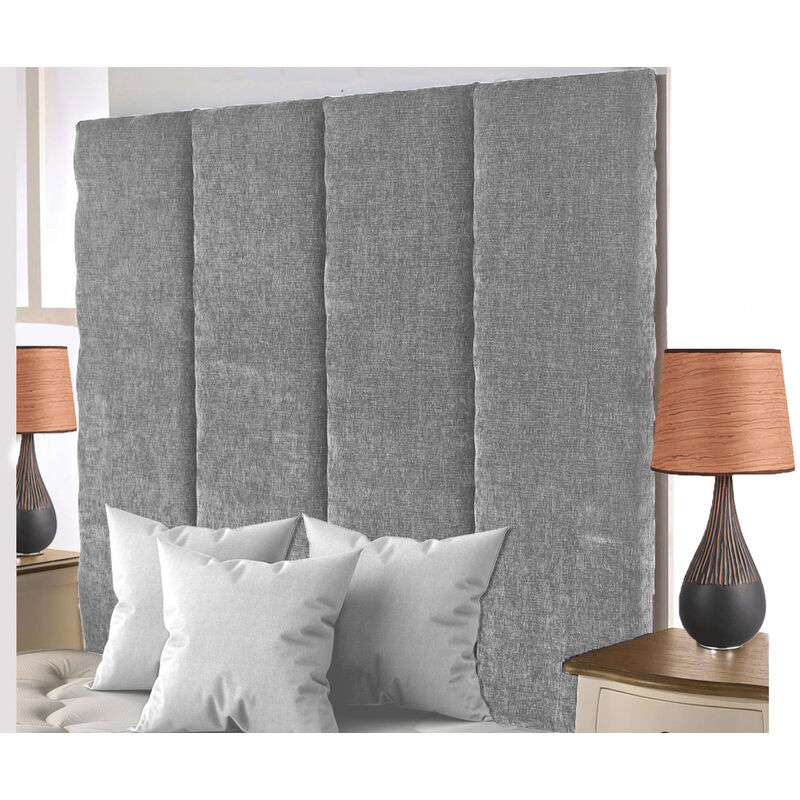 Stafford Chenille 5ft Kingsize 36" Headboard Light Grey