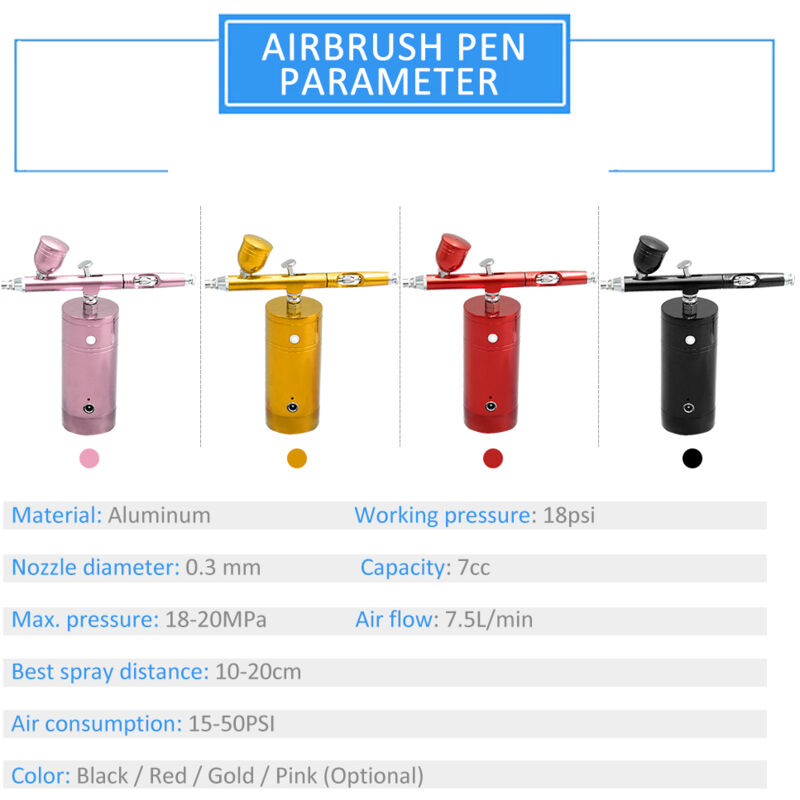 Aérographe Rechargeable Joyeee - Haute Précision 30 PSI Pour Maquillage, Gâteaux, Modelisme