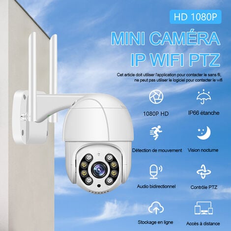 11€09 sur Caméra de surveillance rechargeable - sans fil Wifi IP - usage  intérieur et extérieur - Full HD 1080p - batterie rechargeable - Waterproof  IP66 - vision nocturne - détection de
