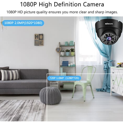 Caméra de sécurité 1080P, caméra de surveillance AHD 2MP, vision nocturne infrarouge, détection de mouvement, système Pal