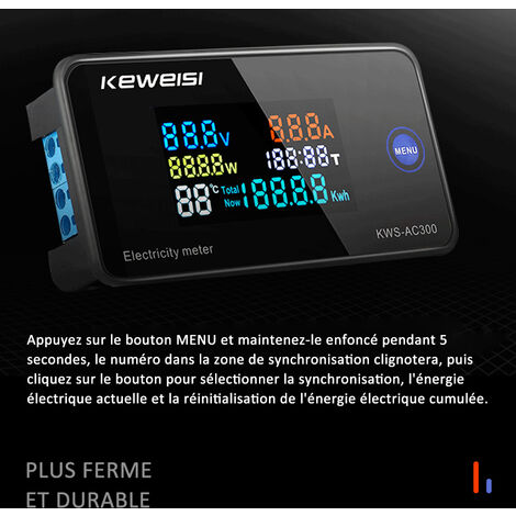 AC50-300V voltmètre numérique ampèremètre puissance courant tension température humidité dispositif de mesure, 100A Close-CT Open-CT