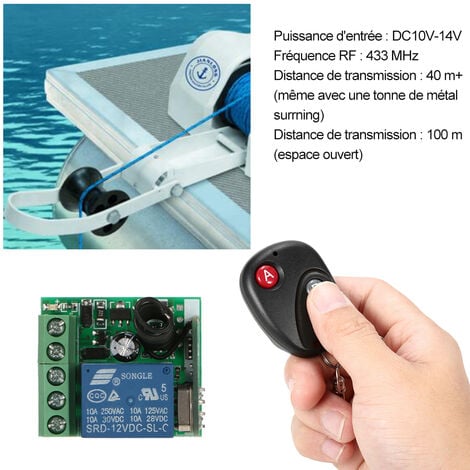 Commutateur de télécommande de style petite valise monocanal DC 12 V, contrôle d'accès, contrôle d'éclairage LED, etc. avec 5 télécommandes