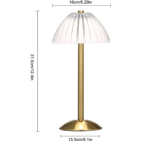 Kabellose Tischlampe, wiederaufladbare USB-LED-Schreibtischlampe mit Touch-Steuerung, dimmbar, 3 Lichtfarben, Nachttischlampe, Leselampe für Bars, Restaurants, Cafés