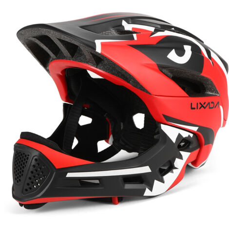 Casque de vélo - Détachable - Sports de plein air - Enfants - Rouge - Crocodile - 52-56/54-58cm